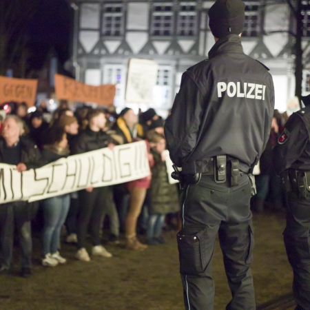Spontane Demo gegen Rechts beim Grünkohlessen der AfD im Bürgerhaus Bissendorf, 2020