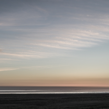 Sonnenuntergang über den Salzwiesen, Krumhörn, Nordsee, 2020